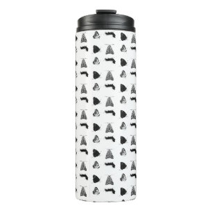Monochrome Butterfly Thermal Tumbler