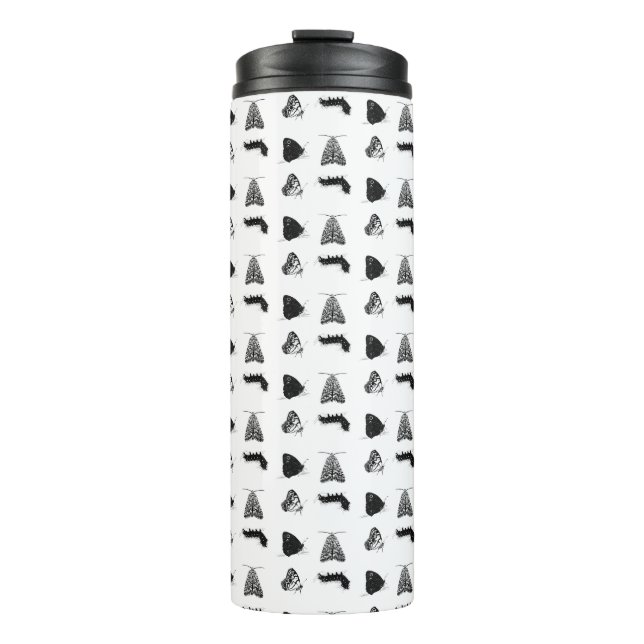 Monochrome Butterfly Thermal Tumbler (Front)