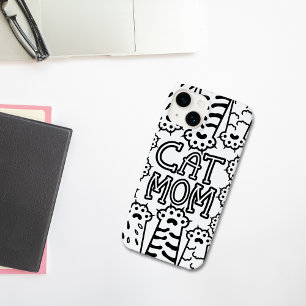 Monochrome Cat Mum Case-Mate iPhone 14 Case