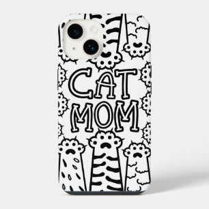 Monochrome Cat Mum iPhone 14 Case