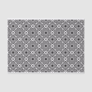 Monochrome Celtic Tangled Knot Pattern Tissue Paper
