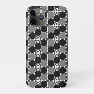 Monochrome Circles: Abstract Black White And Grey, iPhone 11 Pro Case