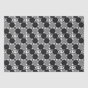 Monochrome Circles: Abstract Black White And Grey, Tissue Paper