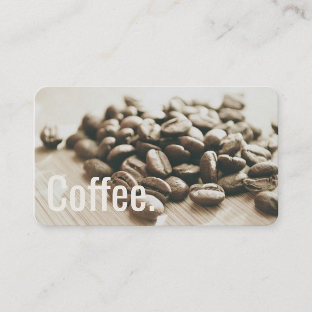 Monochrome Coffee Beans Simple Oswald Punch-Card Loyalty Card (Front)
