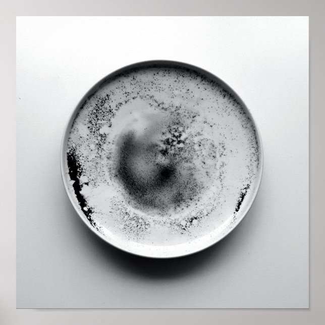 Monochrome coffee grounds texture abstract art 19 poster (Front)