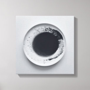 Monochrome coffee grounds texture abstract art 1 canvas print