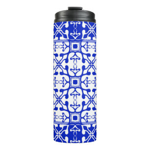 Monochrome colored vintage pattern. Abstract ornam Thermal Tumbler