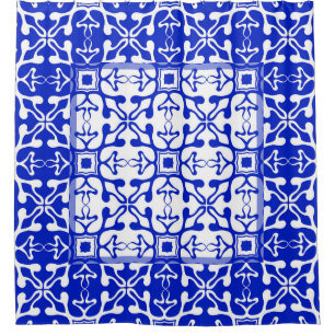 Monochrome coloured vintage pattern. Abstract orna Shower Curtain