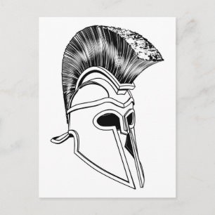 Monochrome Corinthian helmet Postcard
