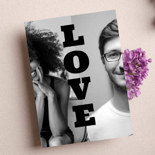 Monochrome Custom Couples Photos Valentines Day Holiday Card