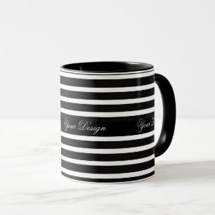 Monochrome Custom Monogram Mug Coffee Cup