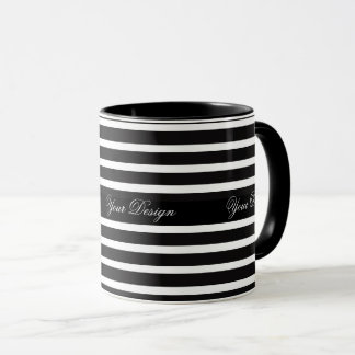 Monochrome Custom Monogram Mug Coffee Cup