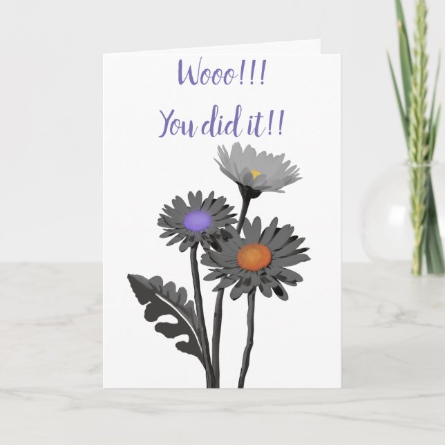 Monochrome Daisy Card (Front)