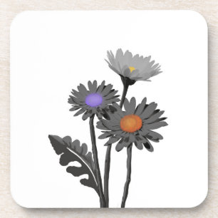 Monochrome Daisys Coaster