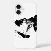 Monochrome Drinking Terrier Mix iPhone Case