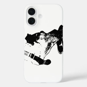Monochrome Drinking Terrier Mix iPhone Case