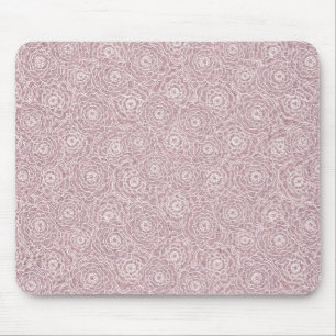 Monochrome Dusty Pink flowers Napkins Mouse Pad