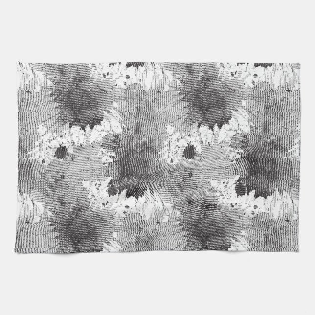 Monochrome dye stains tea towel (Horizontal)
