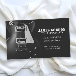 Monochrome electric guitar business card