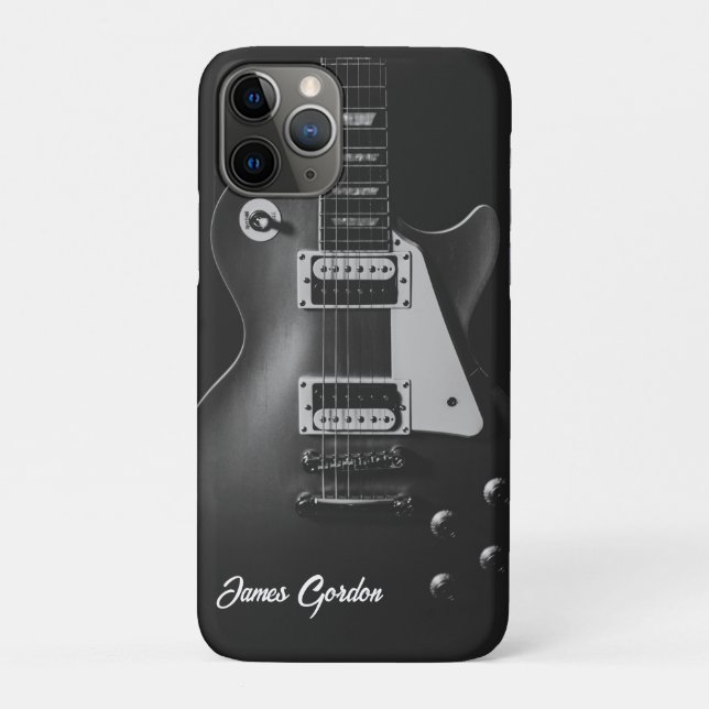 Monochrome electric guitar personalised Case-Mate iPhone case (Back)