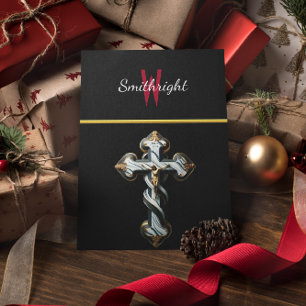 Monochrome Elegance: Red W Logo on Black and White Postcard