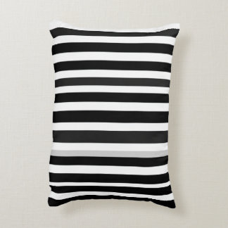 Monochrome Elegance Striped Pillow