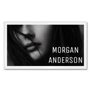 Monochrome Elegant Woman Business Card Magnet