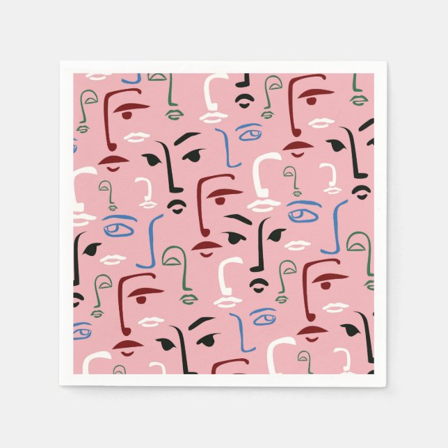 Monochrome Faces Napkin (Front)