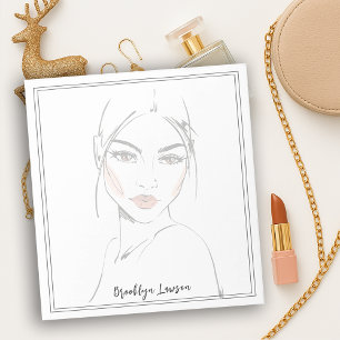 Monochrome Fade Fashion Girl Portrait Notepad