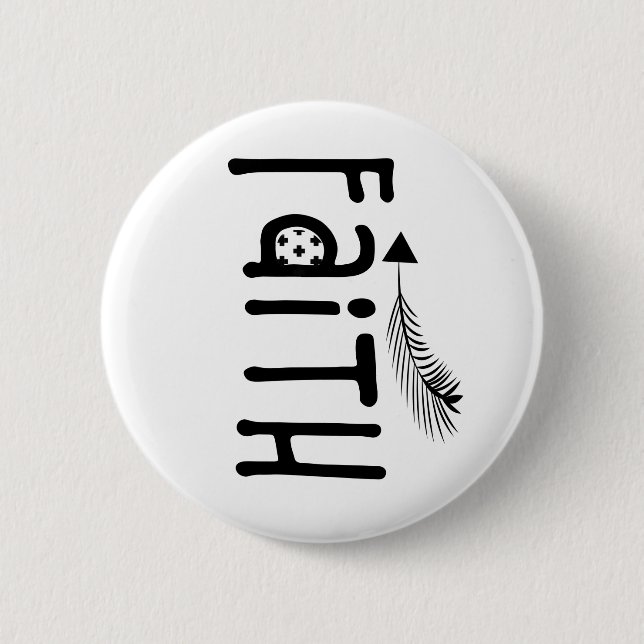 Monochrome Faith Tribal Arrow 6 Cm Round Badge (Front)