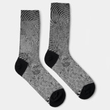 Monochrome Fingerprint Pattern Socks