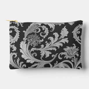Monochrome Fleur Antique Pattern Accessory Pouch