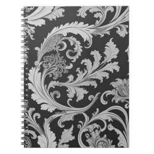 Monochrome Fleur Antique Pattern Notebook