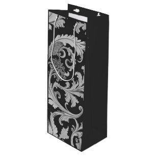 Monochrome Fleur Antique Pattern  Wine Gift Bag