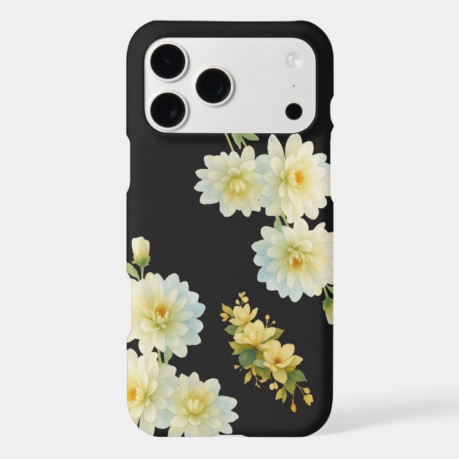 Monochrome Floral iPhone 17 Pro Max Case (Back)