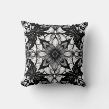 Monochrome Floral Lace Medallion Pattern