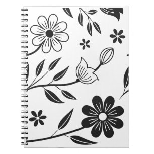 Monochrome Floral Notebook