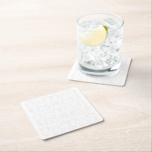 Monochrome Floral Pattern – Elegant Seamless Art Square Paper Coaster