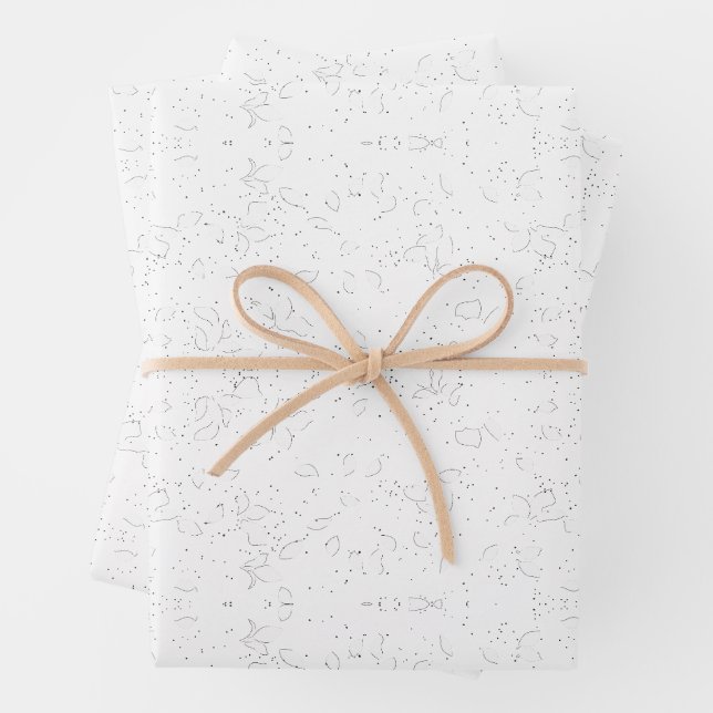 Monochrome Floral Pattern – Elegant Seamless Art Wrapping Paper Sheet (In situ)