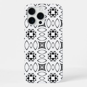 Monochrome floral pattern that merges Indian Ikat iPhone 16 Pro Max Case