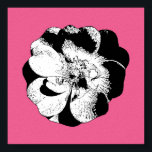 Monochrome Floral Poster on Bold Pink – Modern Pop<br><div class="desc">This striking poster features a clean black and white floral illustration placed against a vivid pink background, creating a perfect blend of minimalist design and bold pop art energy. The strong contrast and modern composition make it a standout wall piece for contemporary interiors, creative studios, or any space in need...</div>