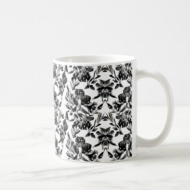 Monochrome Florals Pattern Mug (Right)