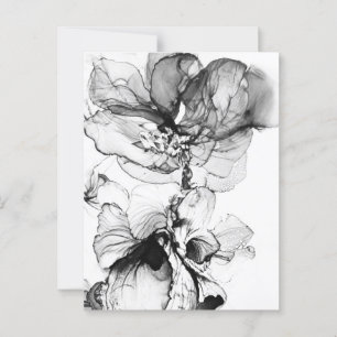 Monochrome flower postcard