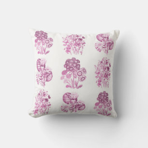 Monochrome flowers in pink cushion