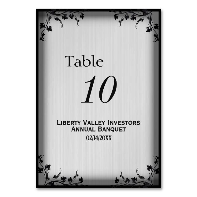 Monochrome  Frame Table Number (Front)