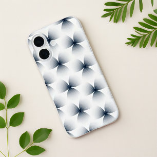 Monochrome Geometric Illusion Gradient Pattern iPhone 16 Case