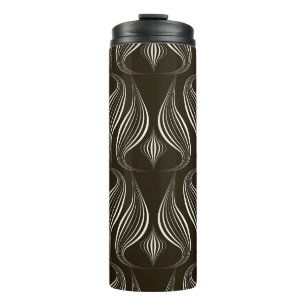 Monochrome Geometric: Modern Vintage Texture Thermal Tumbler