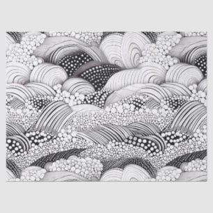 Monochrome Geometric Organic - Black White Art Tissue Paper