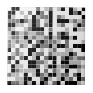 Monochrome Geometric Pattern Ceramic Tile