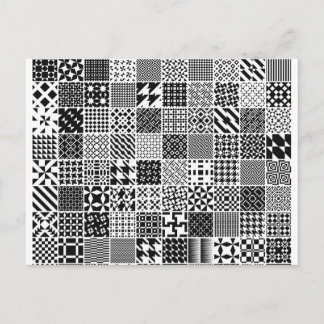 Monochrome Geometric Patterns postcard